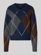 Gebreide pullover met V-hals, model 'Argyle'
