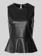 Top in leerlook en knoopsluiting aan de achterkant