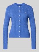 Slim fit gebreid jack met logostitching