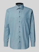 Regular fit zakelijk overhemd van katoen met kentkraag