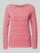 Shirt met lange mouwen en geribde ronde hals, model 'SUMIKO'