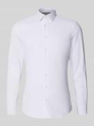 Slim fit zakelijk overhemd van twill