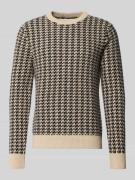 Gebreide pullover van wolmix in all-over look