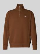Sweatshirt met opstaande kraag en ritssluiting