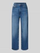 Wide fit jeans met logopatch, model 'Barrel'