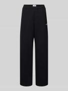 High waist sweatpants met elastische band en logo