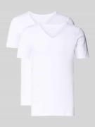 T-shirt met stretch in set van 2 stuks