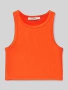 Korte top met ribboorden