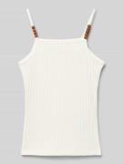 Slim fit top met spaghettibandjes, model 'MILANA'