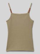 Slim fit top met spaghettibandjes, model 'MILANA'