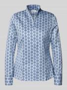 Slim fit blouse in all-over look met opstaande kraag