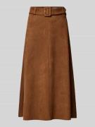 Midirok in leerlook met riem