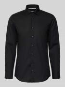 Slim fit zakelijk overhemd met knoopsluiting