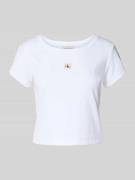 Kort T-shirt met labeldetail