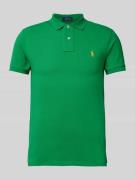 Slim fit poloshirt met labelstitching