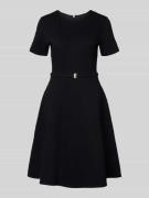 Knielange jurk van katoenmix met structuurmotief