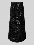Uitlopende midirok met pailletten, model 'SILVER SEQ'