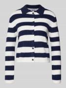 Gebreid jack met streepmotief en polokraag