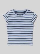 Slim fit T-shirt van katoenmix