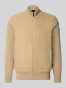 Gebreid jack met opstaande kraag en doorgestikte naden