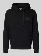 Hoodie met labelprint en kangoeroezak