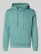 Hoodie met labelprint en kangoeroezak