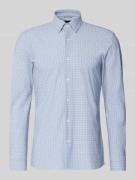 Slim fit zakelijk overhemd met all-over motief, model 'HANK'