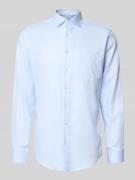 Regular fit zakelijk overhemd van katoen met kentkraag
