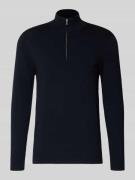 Slim fit gebreide pullover met zijde en ritssluiting