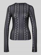 Shirt met lange mouwen en opstaande kraag, model 'Zahara'