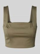 Korte top met vierkante hals