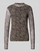 Shirt met lange mouwen en opstaande kraag, model 'ERICA'