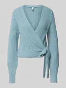 Regular fit gebreid jack met ribmotief, model 'AMANDA'