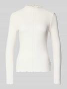 Slim fit shirt met lange mouwen van katoenmix