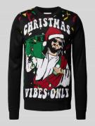 Kersttrui met motiefstitching