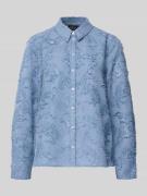 Loose fit overhemdblouse in semi-transparante look