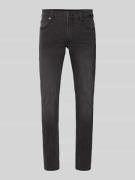 Stone-washed slim fit jeans