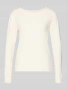 Relaxed fit shirt met lange mouwen van viscosemix met boothals