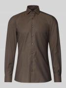 Slim fit zakelijk overhemd van katoen met kentkraag