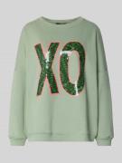 Relaxed fit sweatshirt met pailletten, model 'XO'