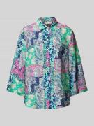 Overhemdblouse van viscosemix met 3/4-mouwen