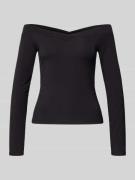 Slim fit shirt met lange mouwen van viscosemix