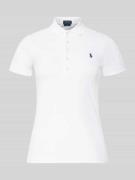Slim fit poloshirt met logostitching, model 'JULIE'