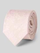 Stropdas van zijdemix met gebloemde all-over stitching