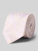 Stropdas van zijdemix met gebloemde all-over stitching