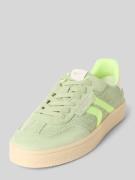 Lage sneakers van een mix van runderleer en textiel