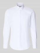 Slim fit zakelijk overhemd van twill