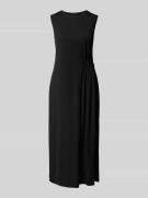 Midi-jurk met plooien opzij, model 'TENEBRE'