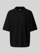 Relaxed fit poloshirt met ajourpatroon, model 'PAROS'