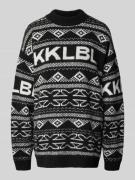 Jacquard gebreide pullover met ronde hals